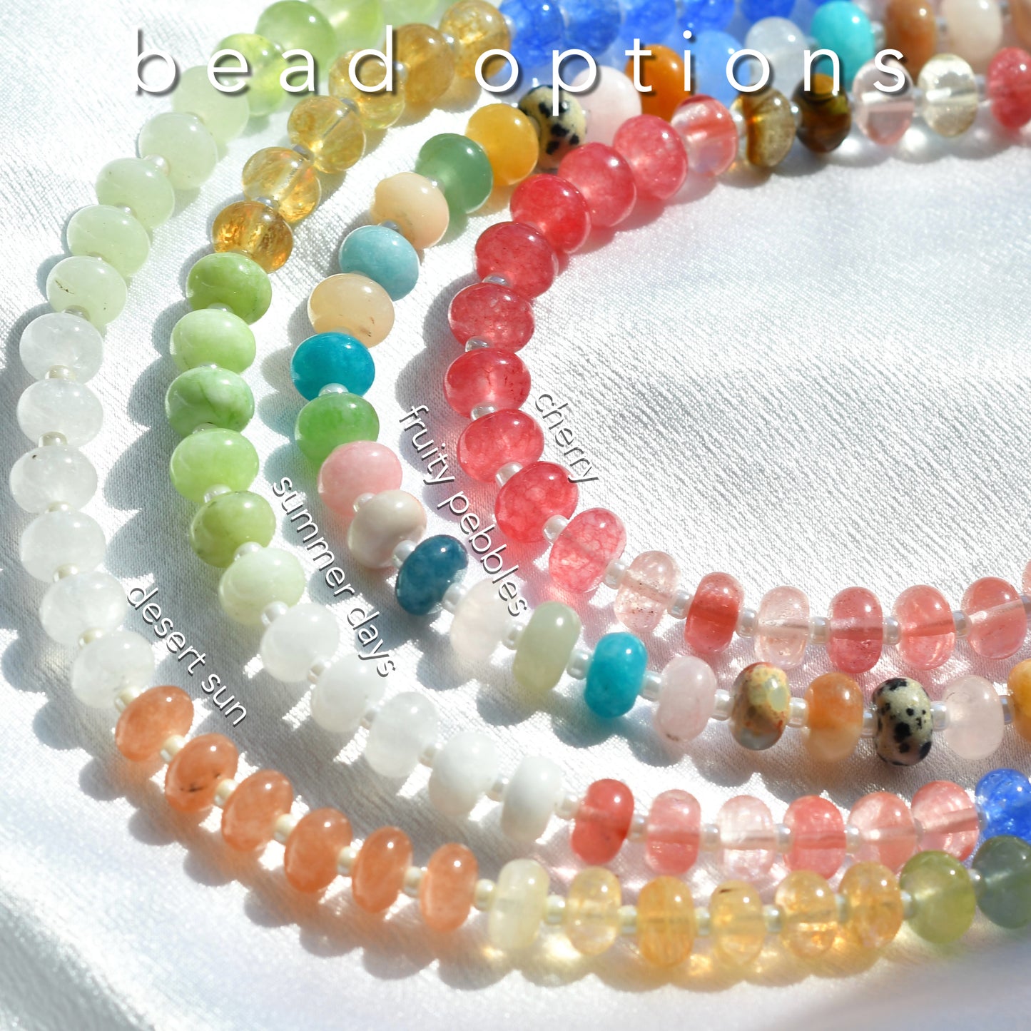Chunky Mixed Rondelle Gemstone Beaded Necklace
