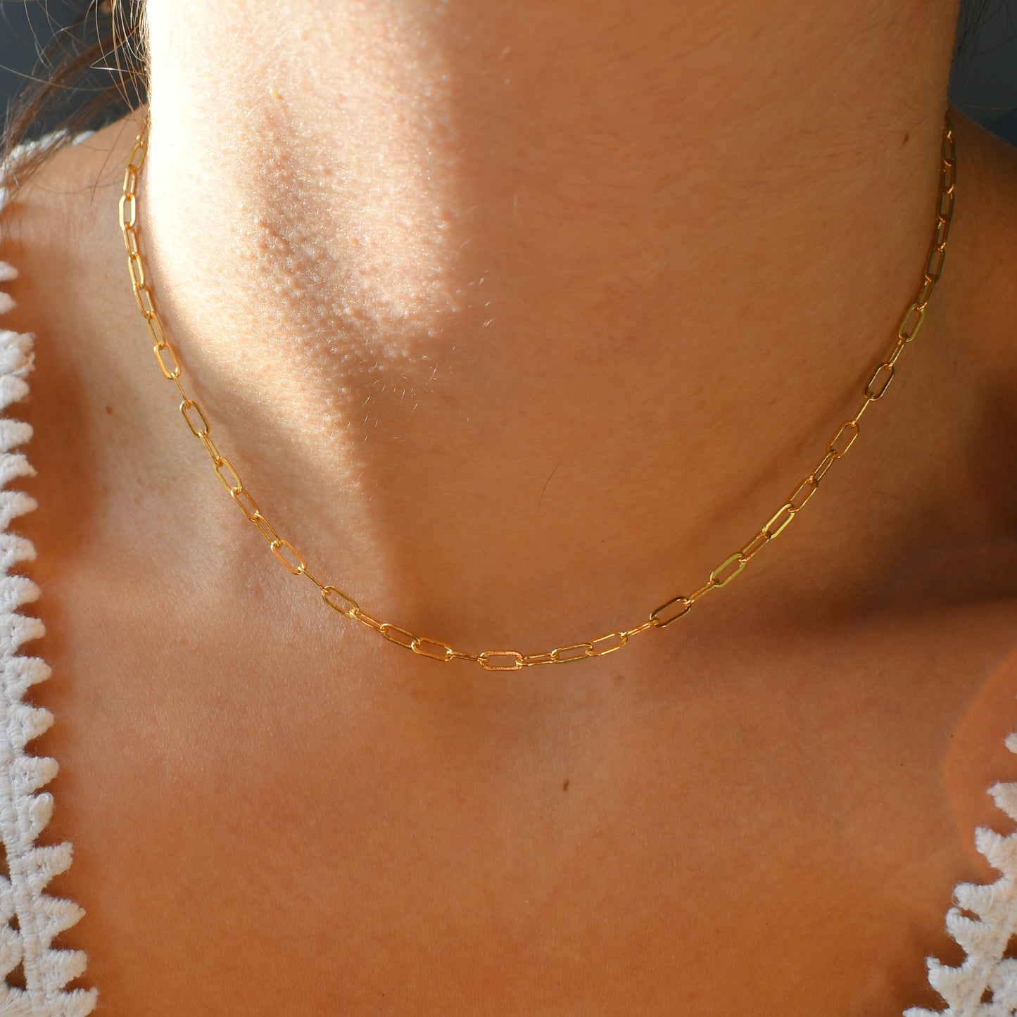 Gold-Filled Paperclip Chain Necklace