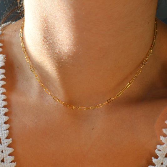 Gold-Filled Paperclip Chain Necklace