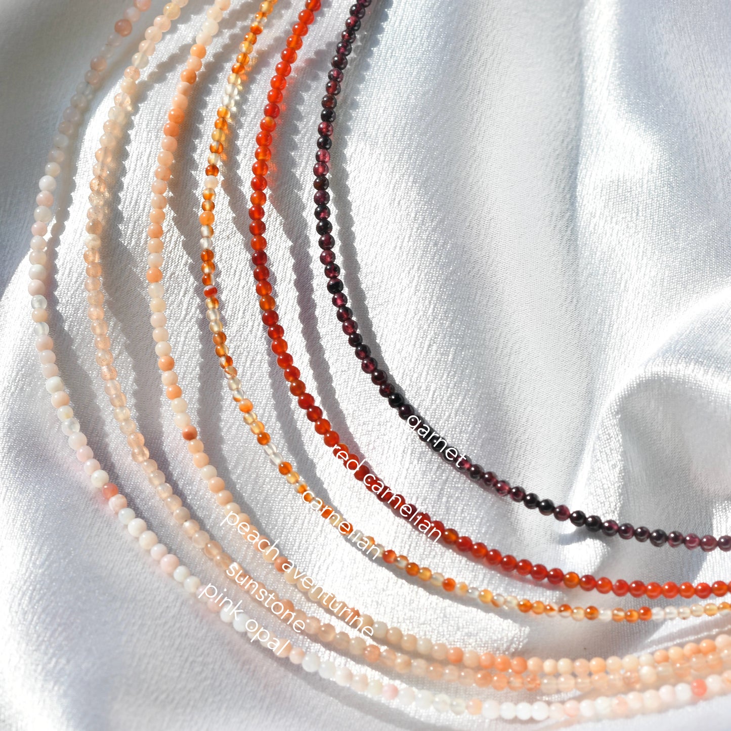 Tiny Gemstone Beaded Necklace