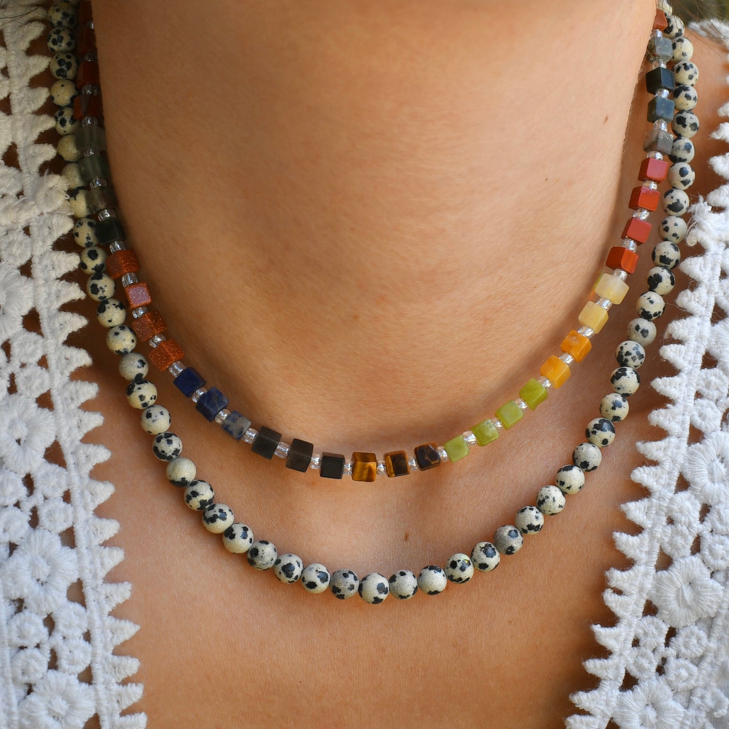 Dalmatian Jasper Gemstone Necklace