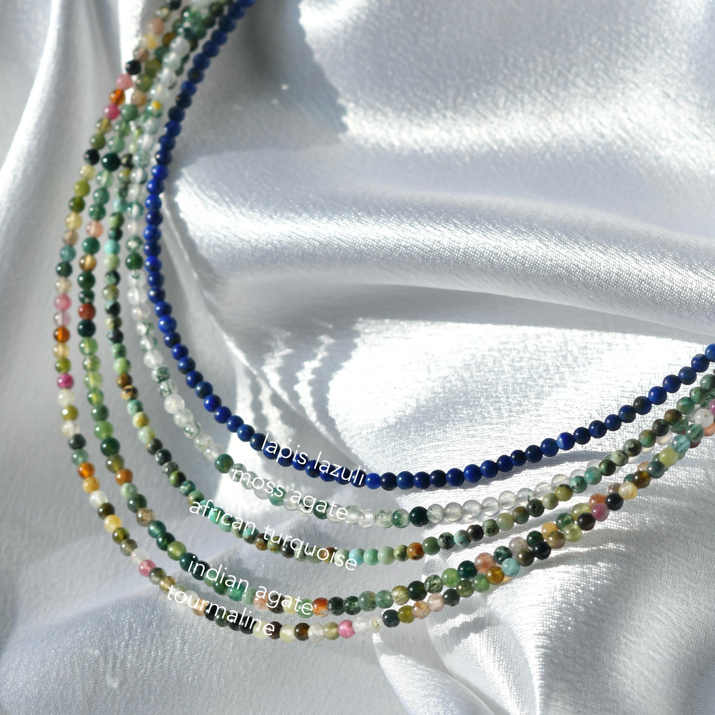 Tiny Gemstone Beaded Necklace