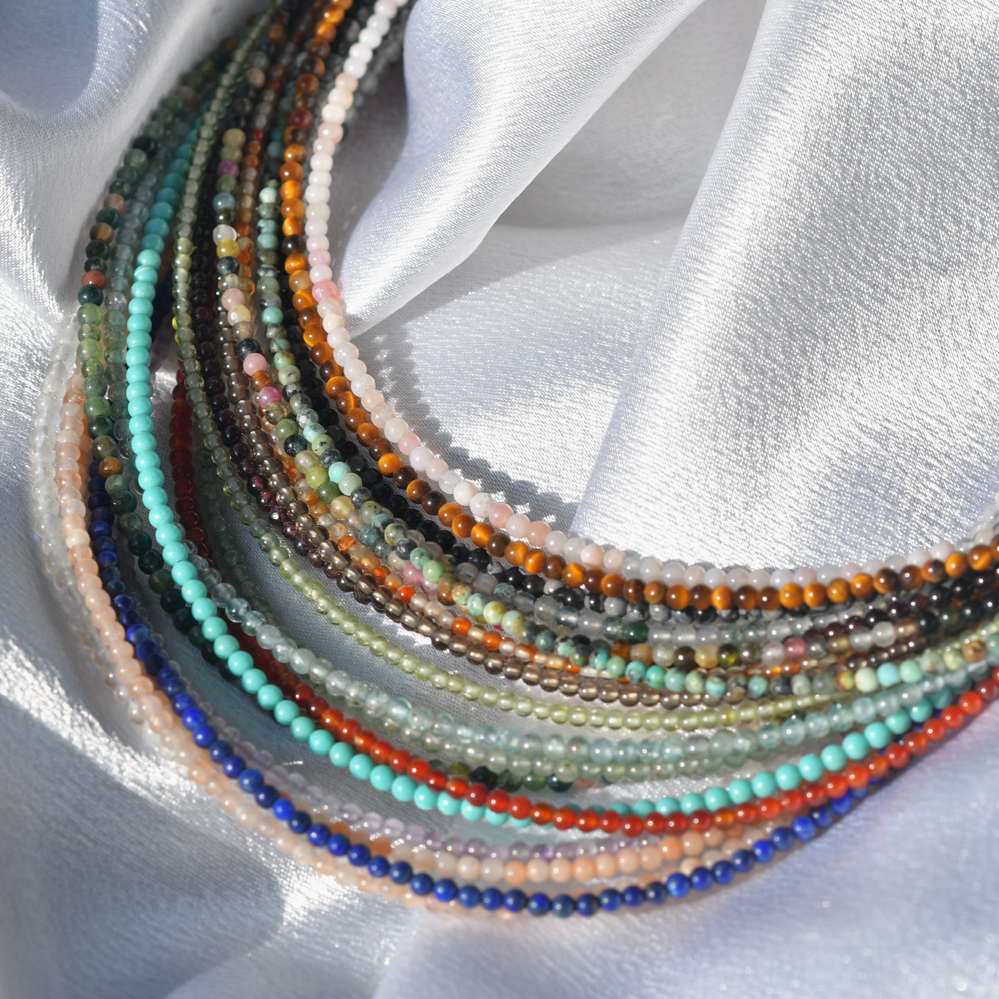 Tiny Gemstone Beaded Necklace