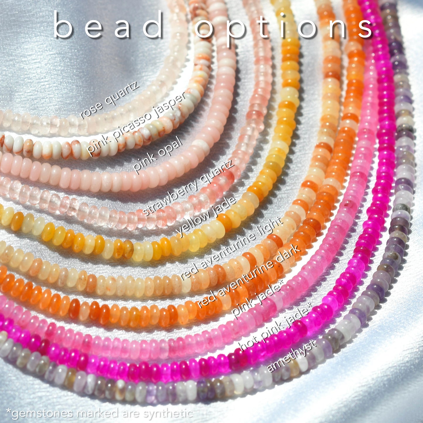 Rondelle Gemstone Beaded Necklace