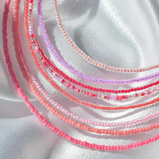 Pink Tiny Seed Bead Necklace