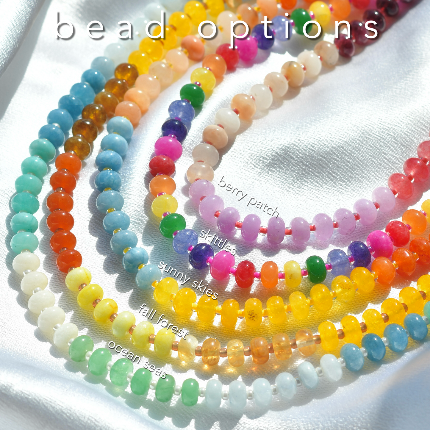 Chunky Mixed Rondelle Gemstone Beaded Necklace