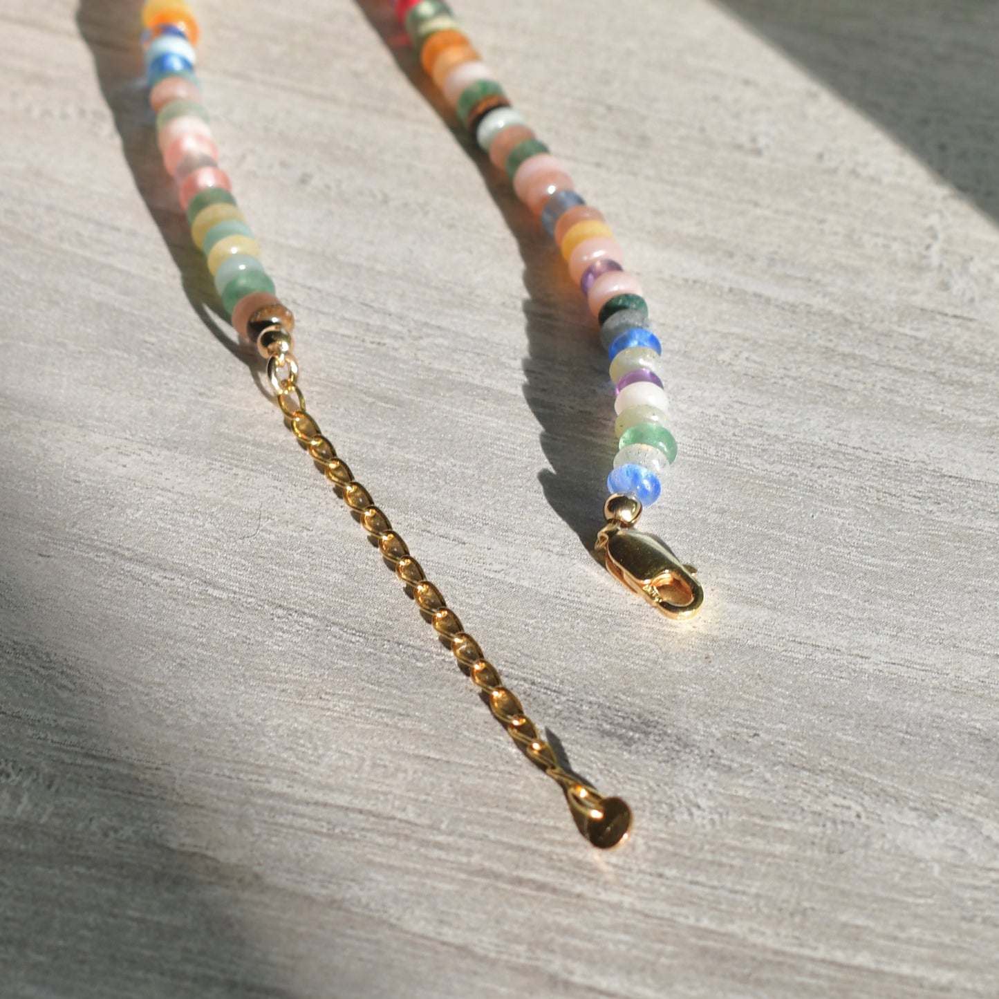 Mixed Rondelle Gemstone Beaded Necklace