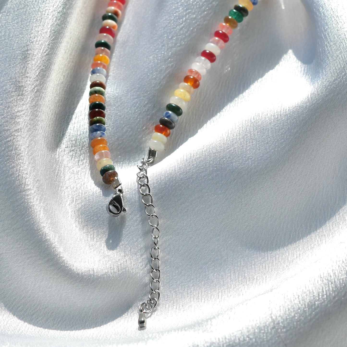 Muted Mixed Rondelle Gemstone Beaded Necklace