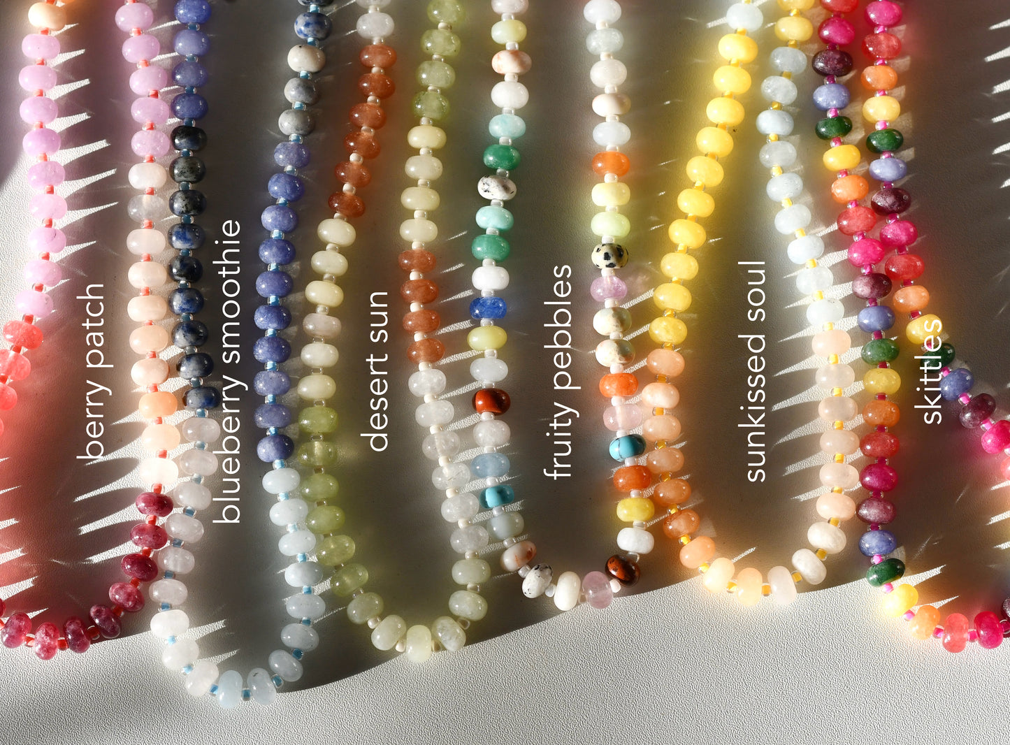 Chunky Mixed Rondelle Gemstone Beaded Necklace