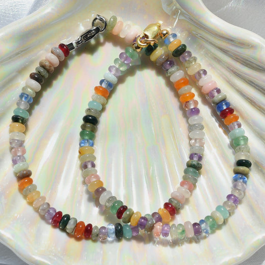 Mixed Rondelle Gemstone Beaded Bracelet/Anklet