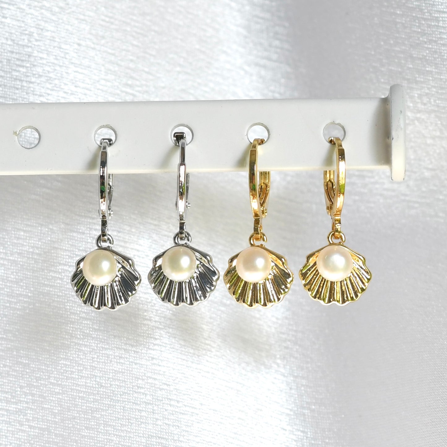 Seashell Pearl Earrings