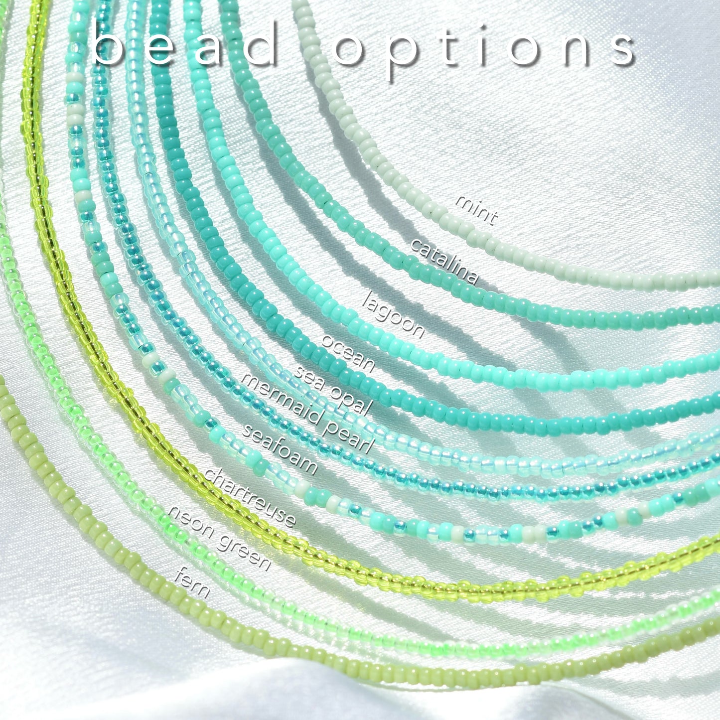 Turquoise & Green Tiny Seed Bead Necklace