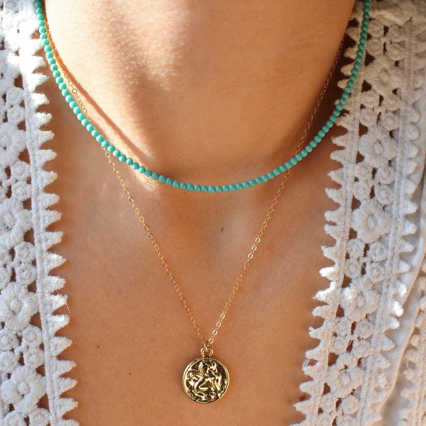 Tiny Gemstone Beaded Necklace
