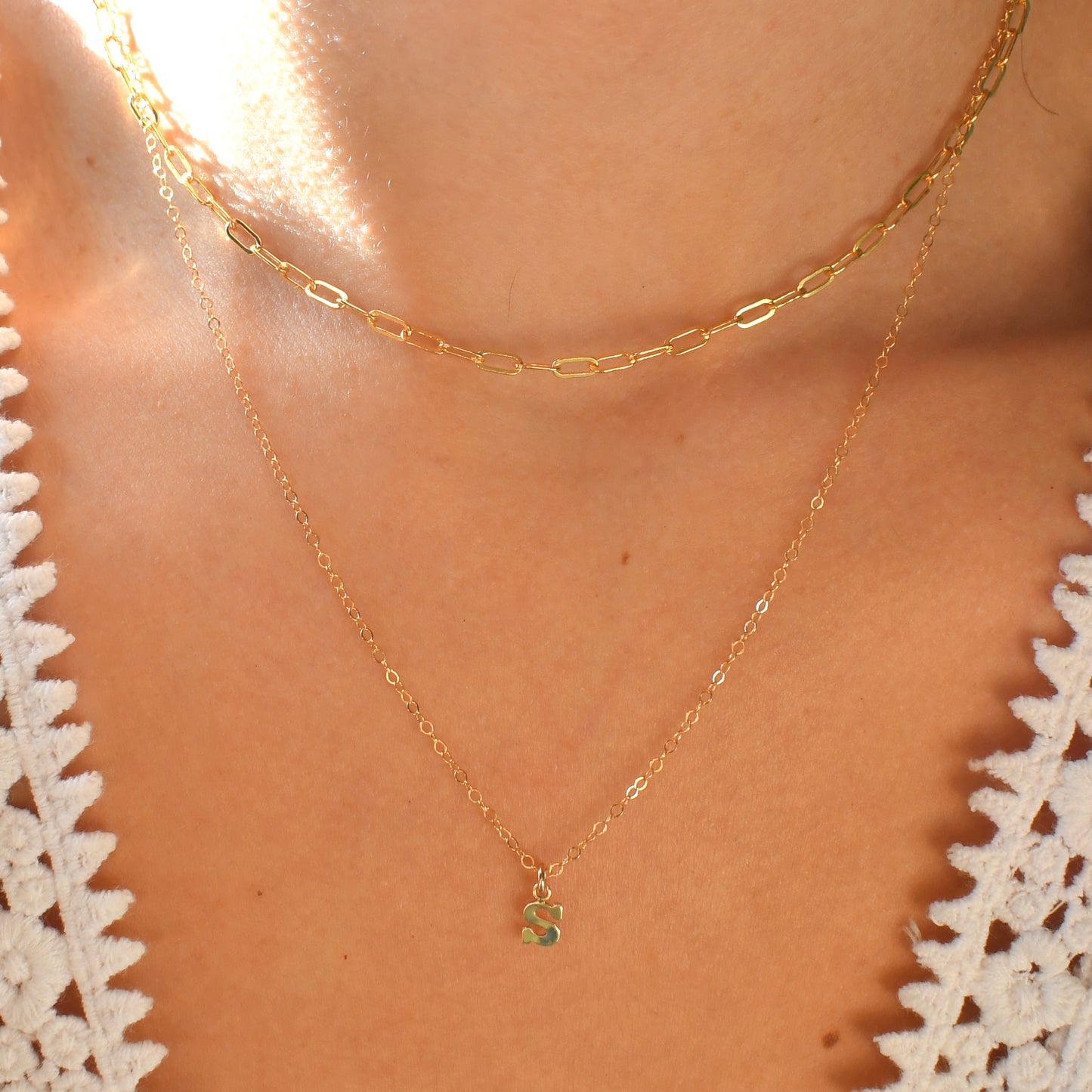 Gold-Filled Paperclip Chain Necklace