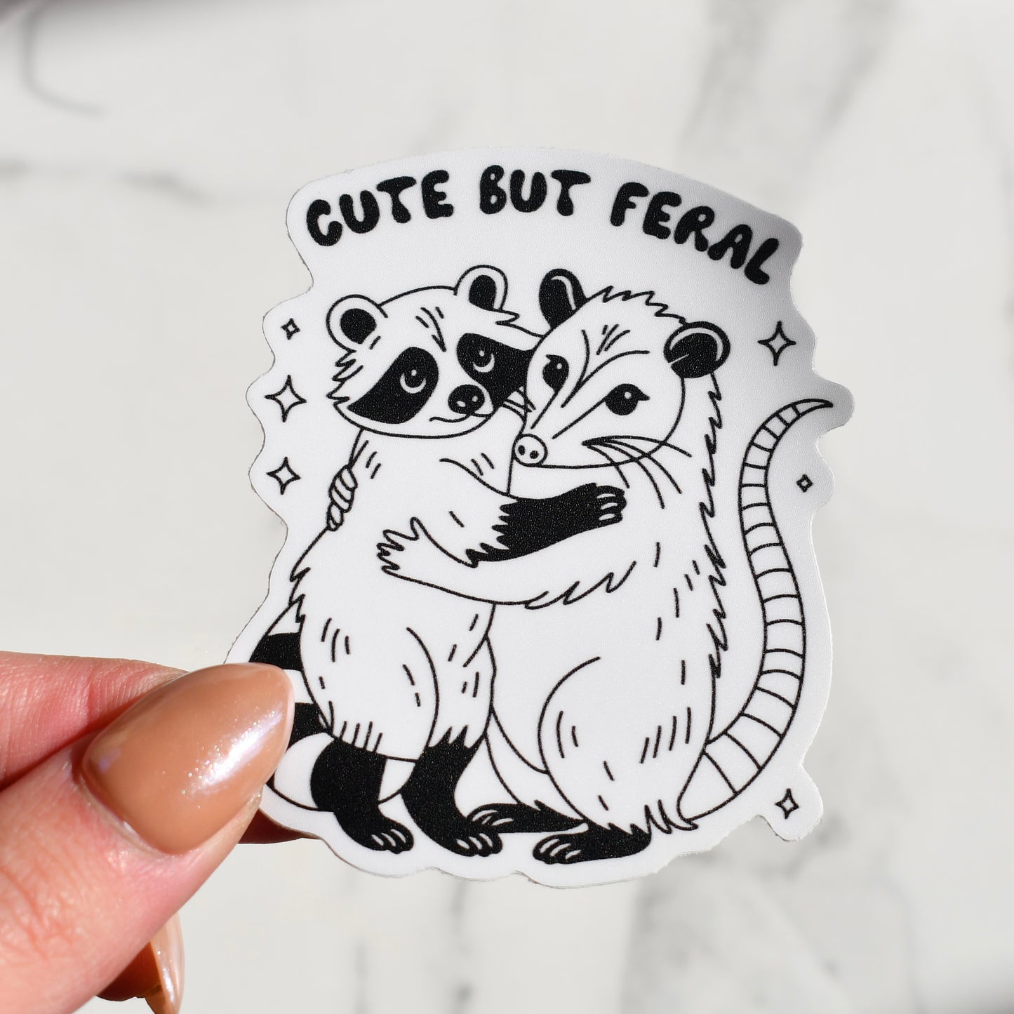 Cute But Feral Sticker