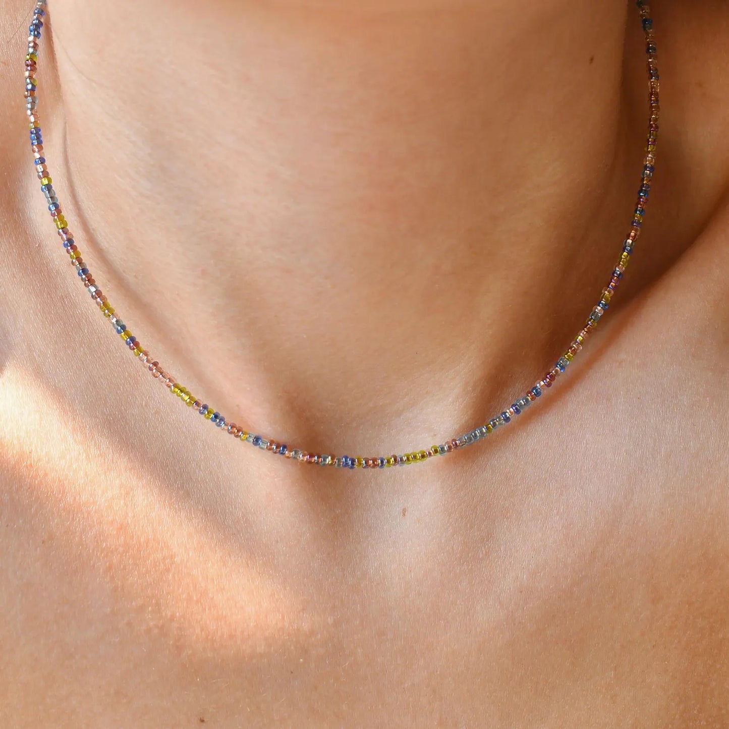 Geode Tiny Seed Bead Necklace