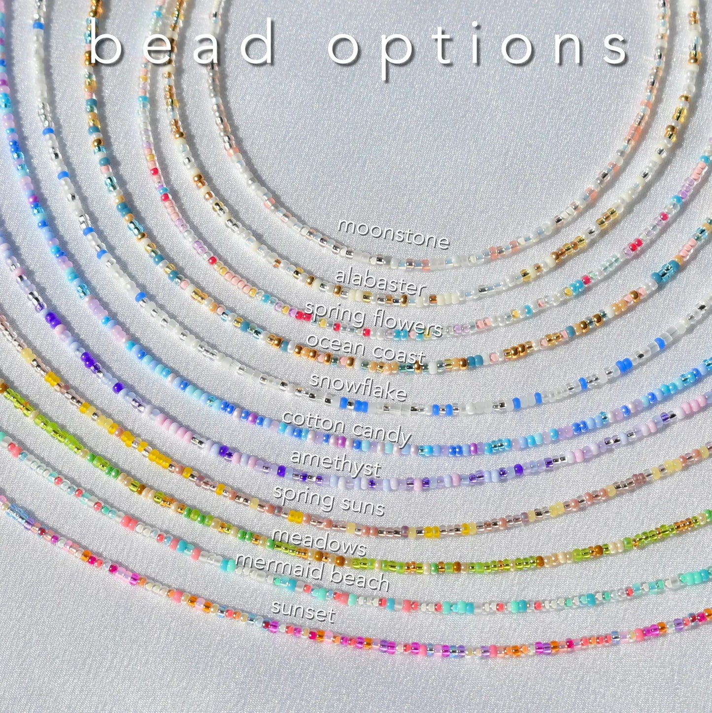 Ocean Coast Tiny Seed Bead Necklace