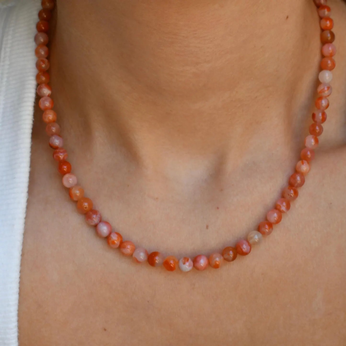 Nanhong Agate Gemstone Necklace