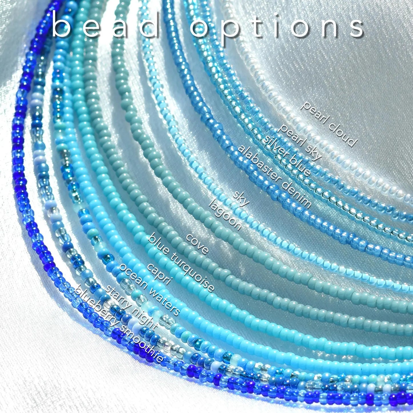 Ocean Waters Tiny Seed Bead Necklace