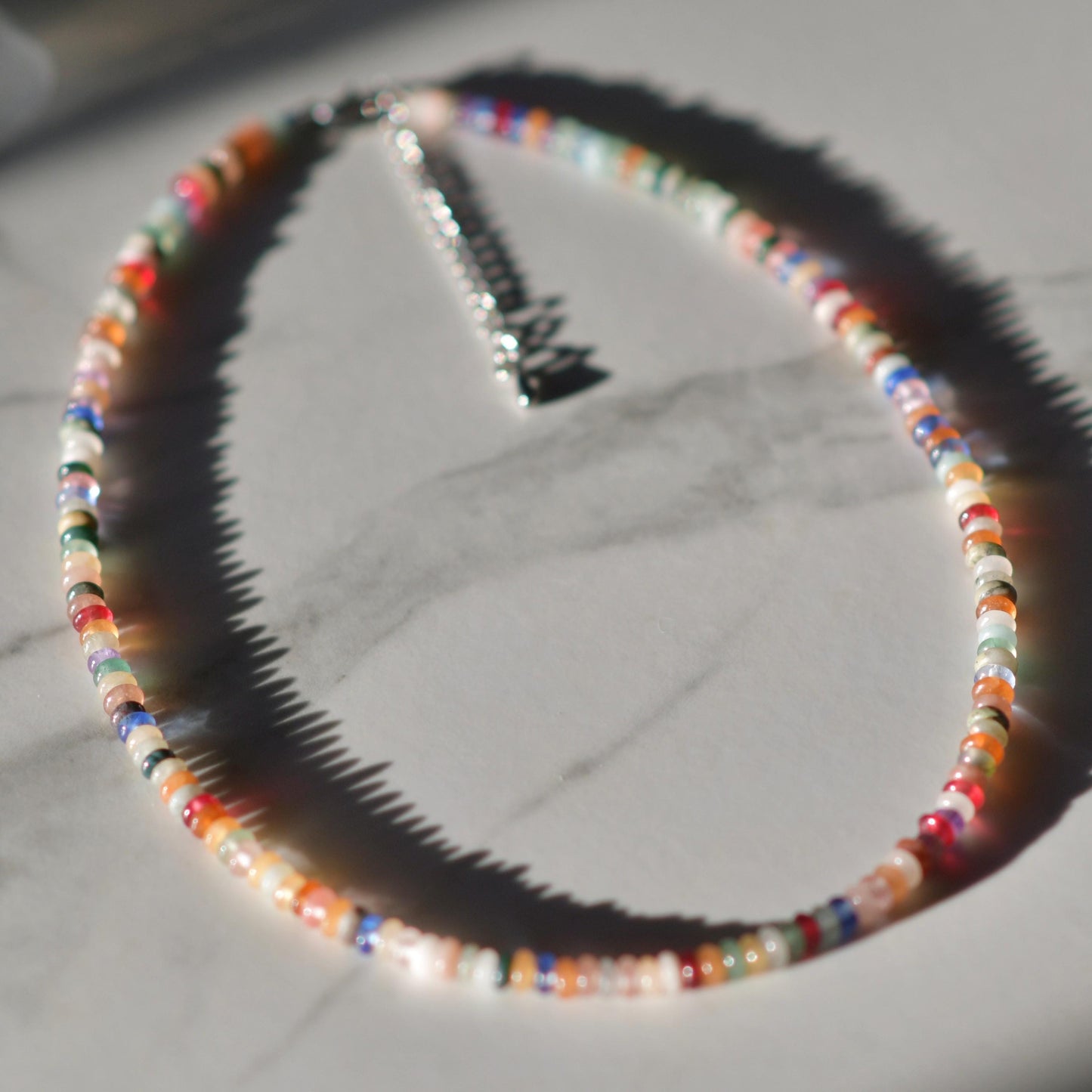 Mixed Rondelle Gemstone Beaded Necklace