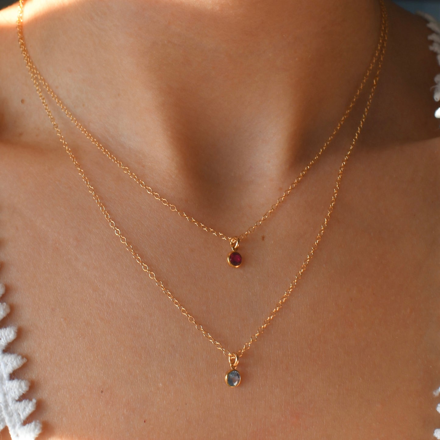 Round Birthstone Necklace