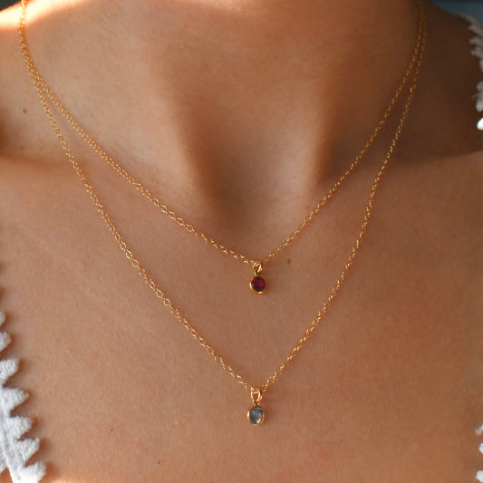 Round Birthstone Necklace