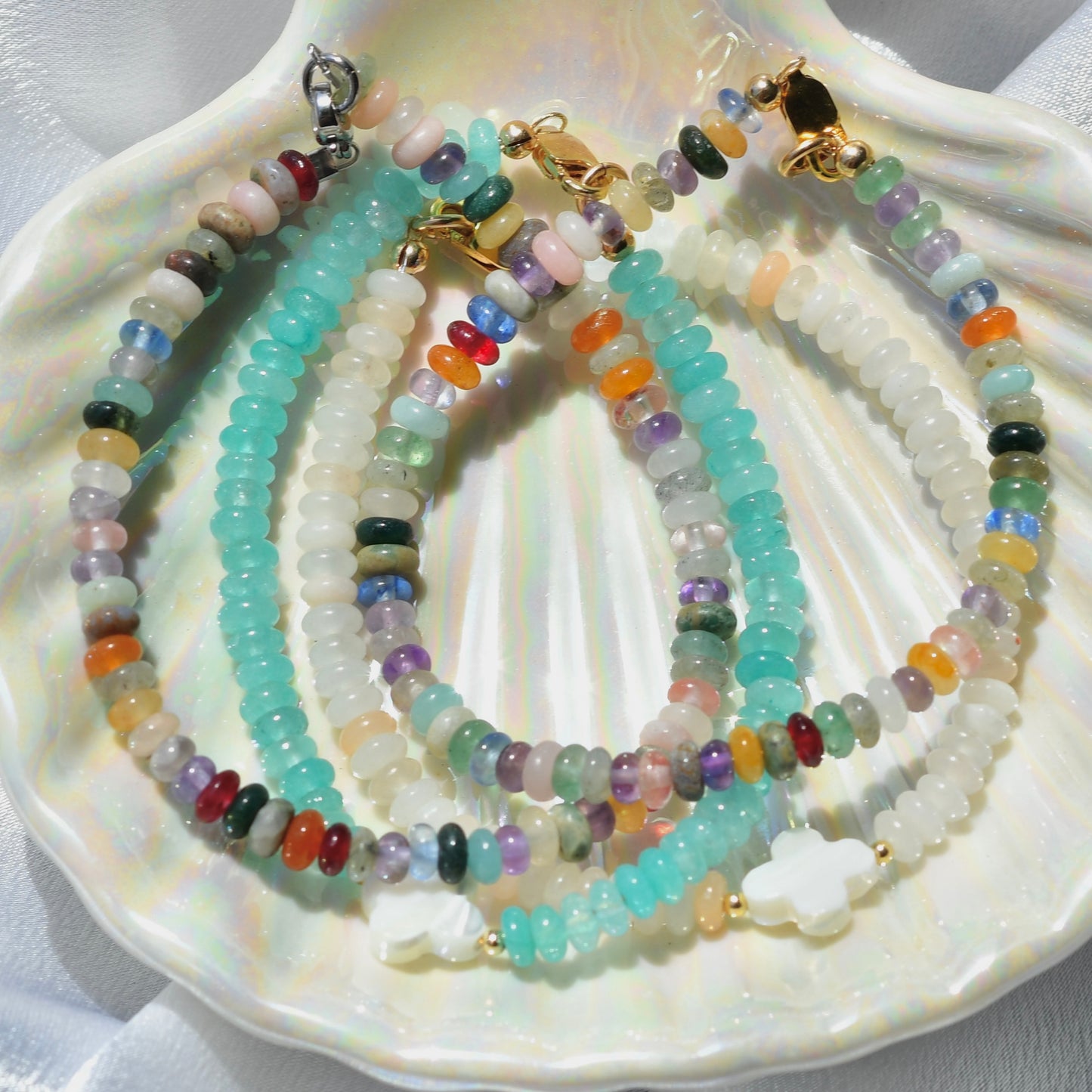 Mixed Rondelle Gemstone Beaded Bracelet/Anklet
