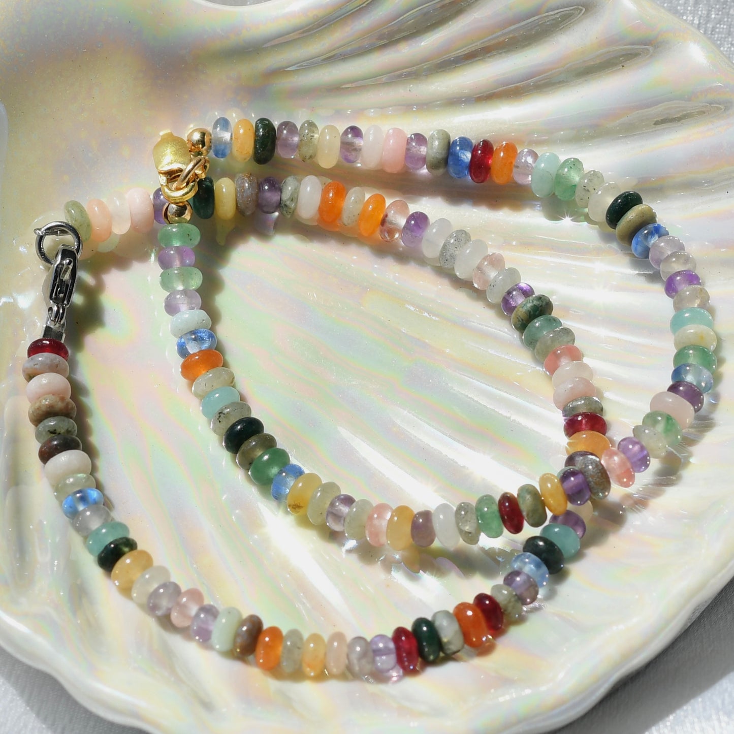 Mixed Rondelle Gemstone Beaded Bracelet/Anklet