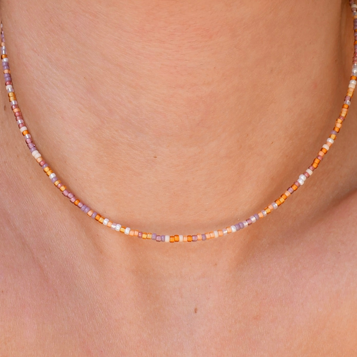Harvest Skies Tiny Seed Bead Necklace