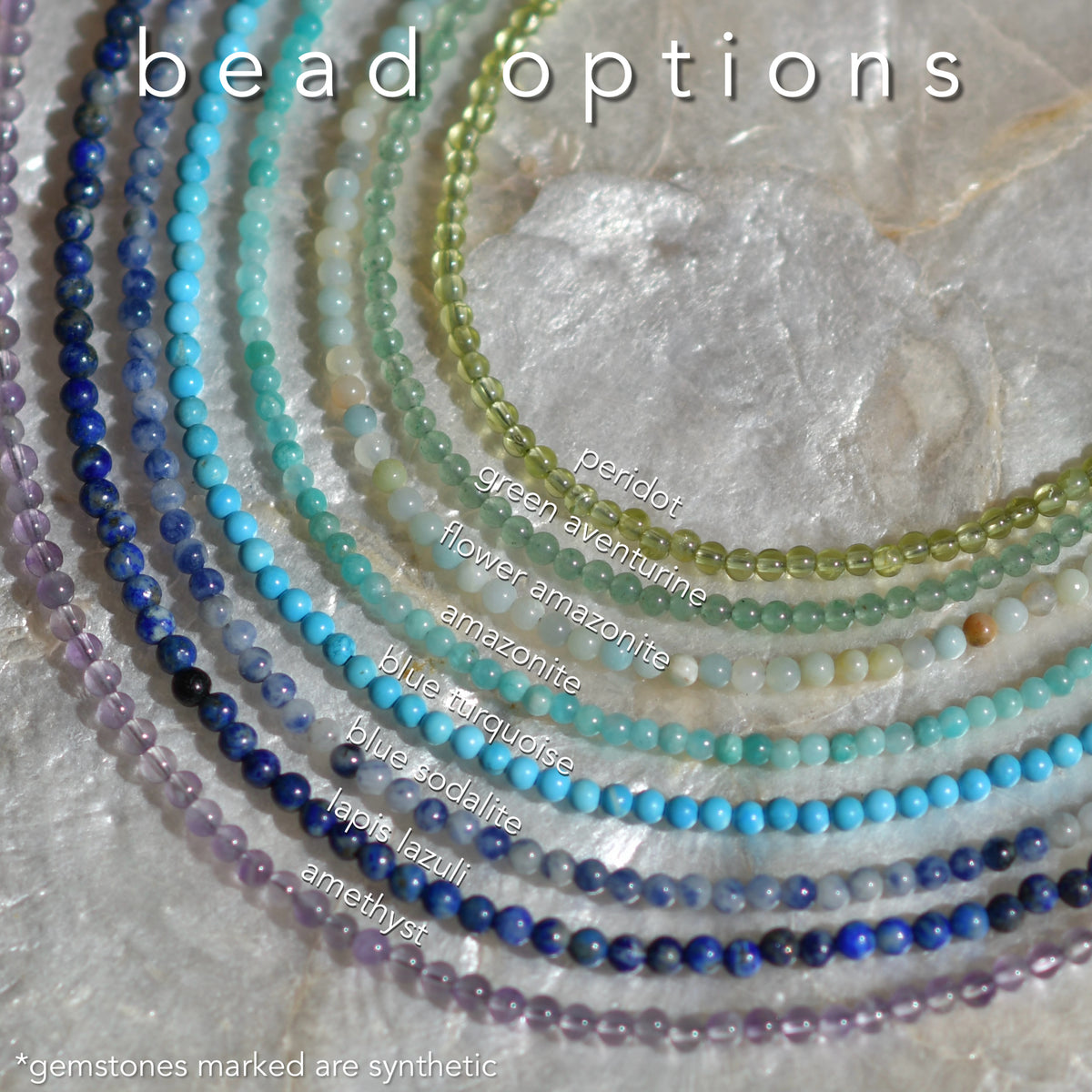 Dainty Beaded Gemstone Bracelet/Anklet