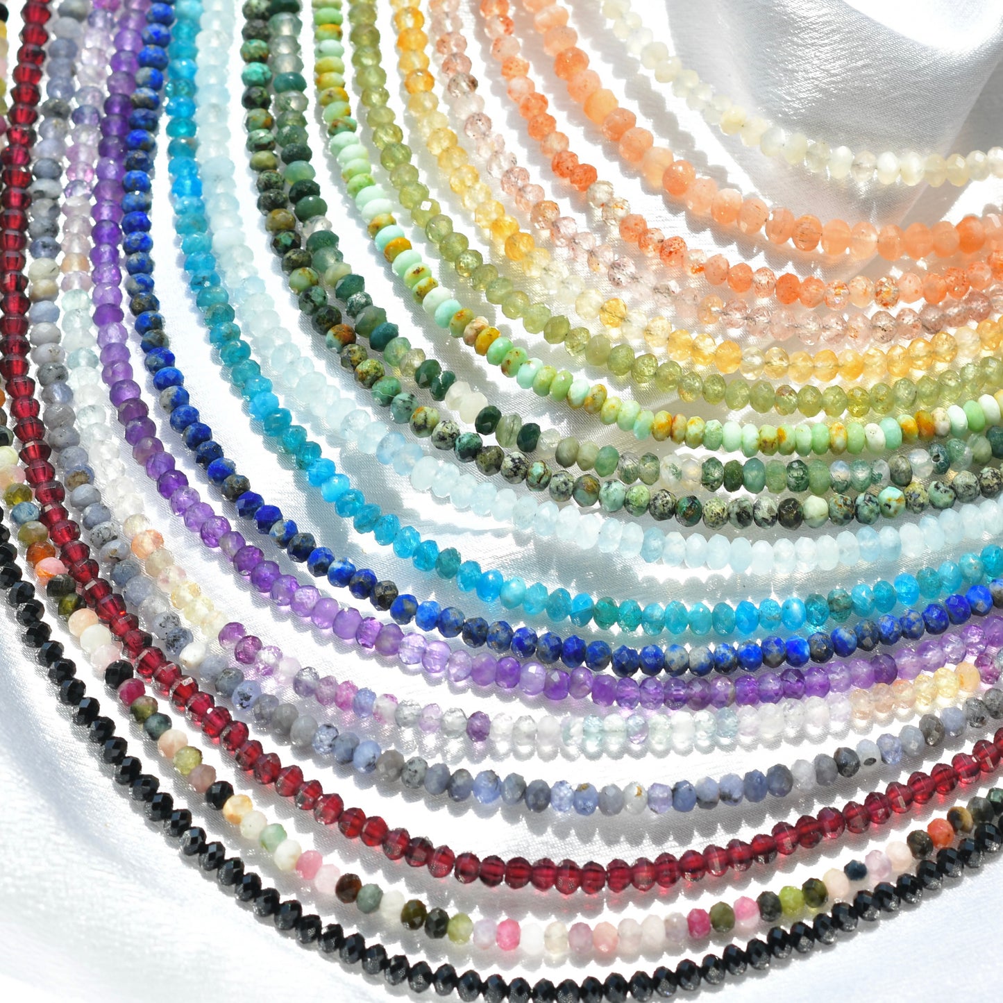 Rondelle Faceted Gemstone Necklace