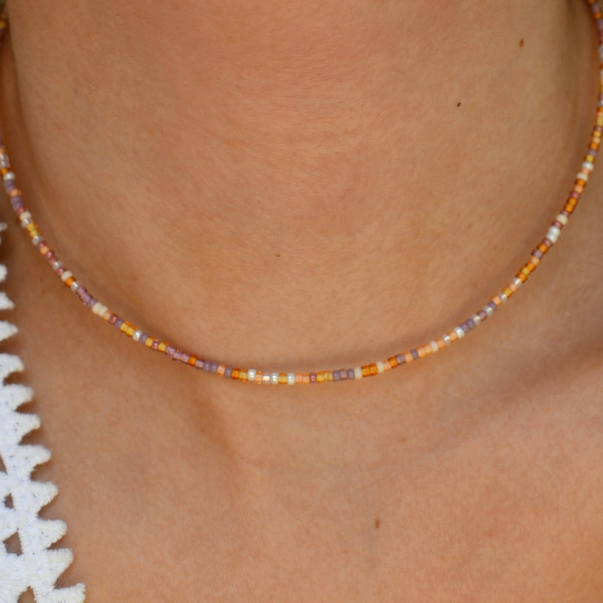 Harvest Skies Tiny Seed Bead Necklace