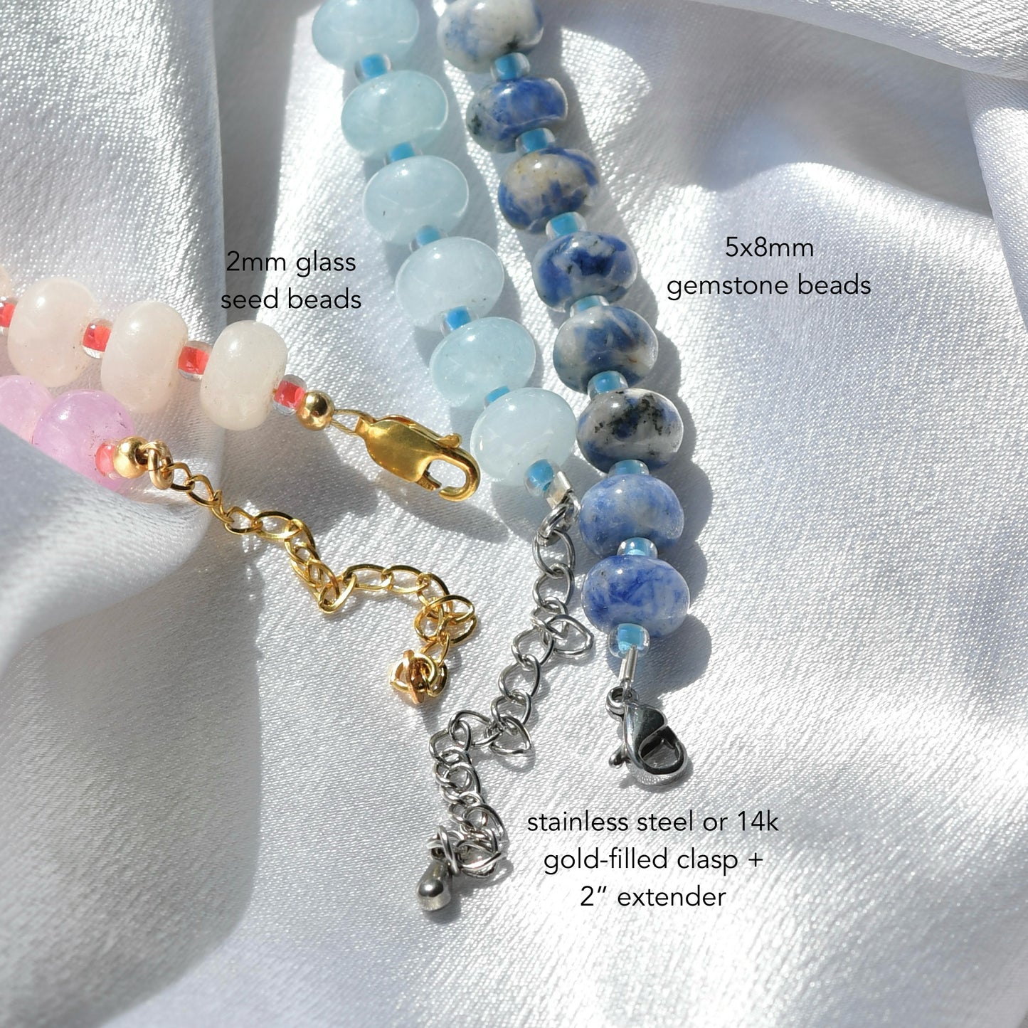 Chunky Rondelle Gemstone Beaded Necklace