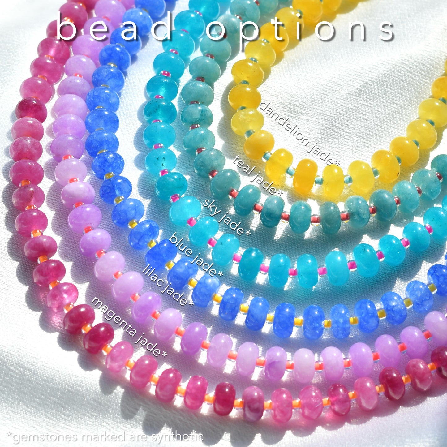 Chunky Rondelle Gemstone Beaded Necklace