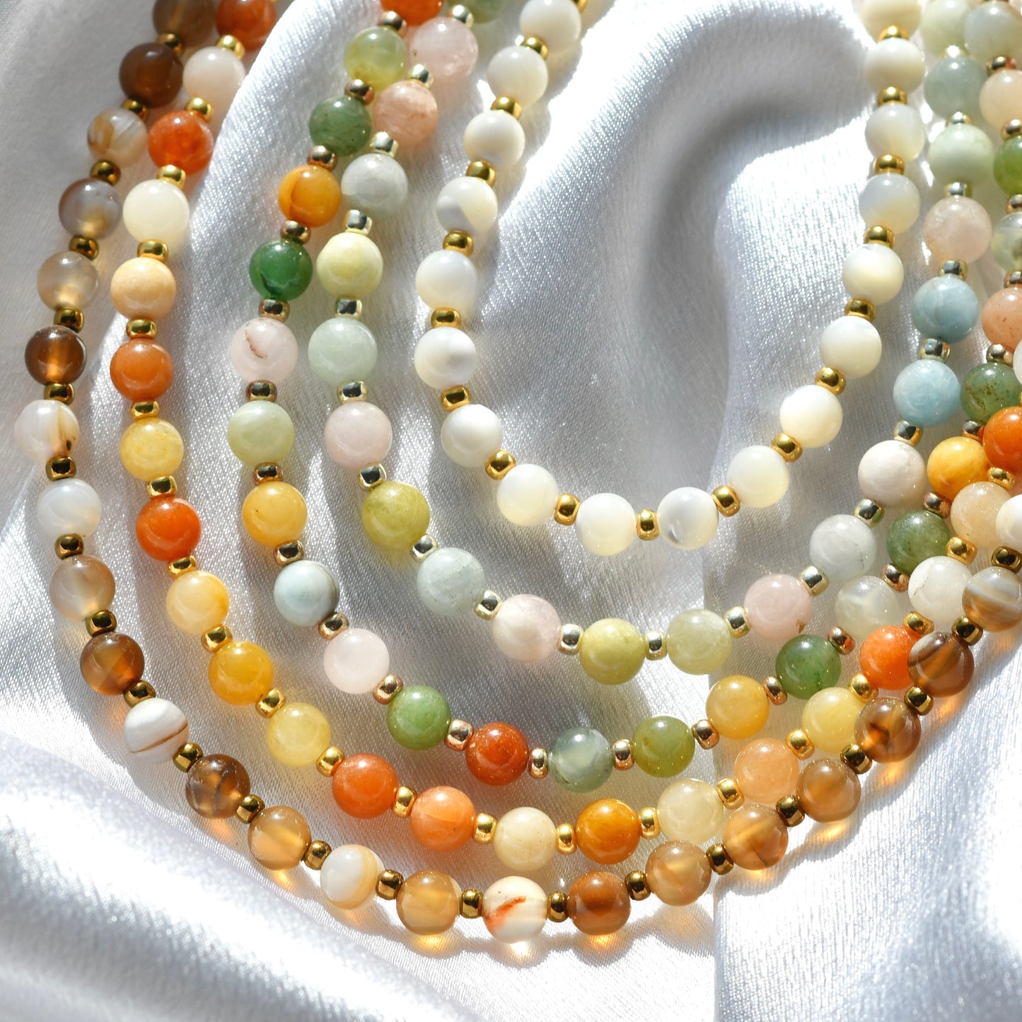 Gemstone and Seed Bead Necklace