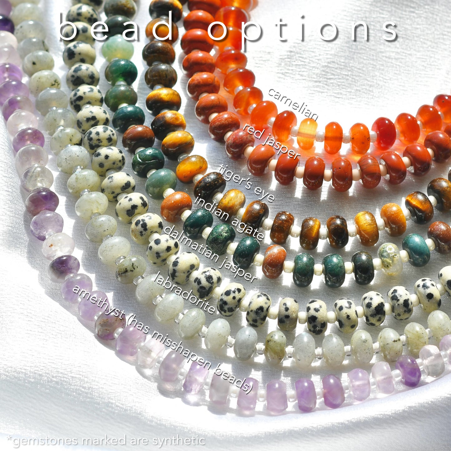 Chunky Rondelle Gemstone Beaded Necklace