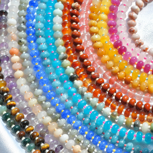 Chunky Rondelle Gemstone Beaded Necklace