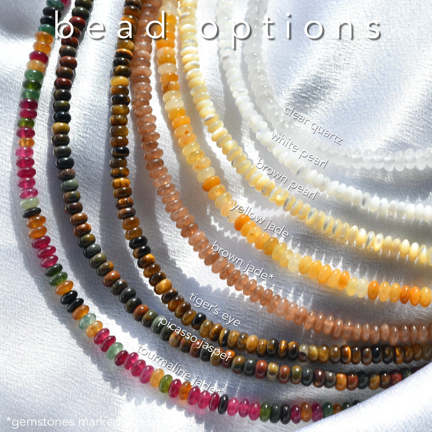 Clover Pearl Accent Rondelle Gemstone Beaded Bracelet/Anklet