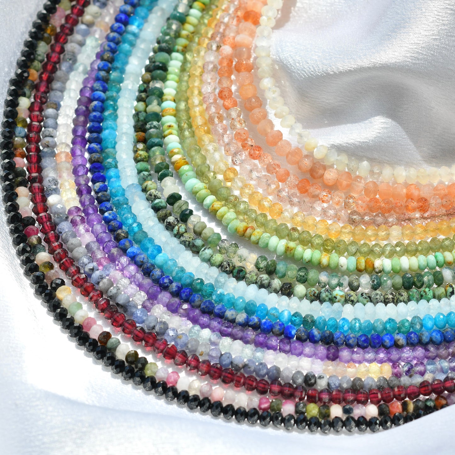 Rondelle Faceted Gemstone Necklace