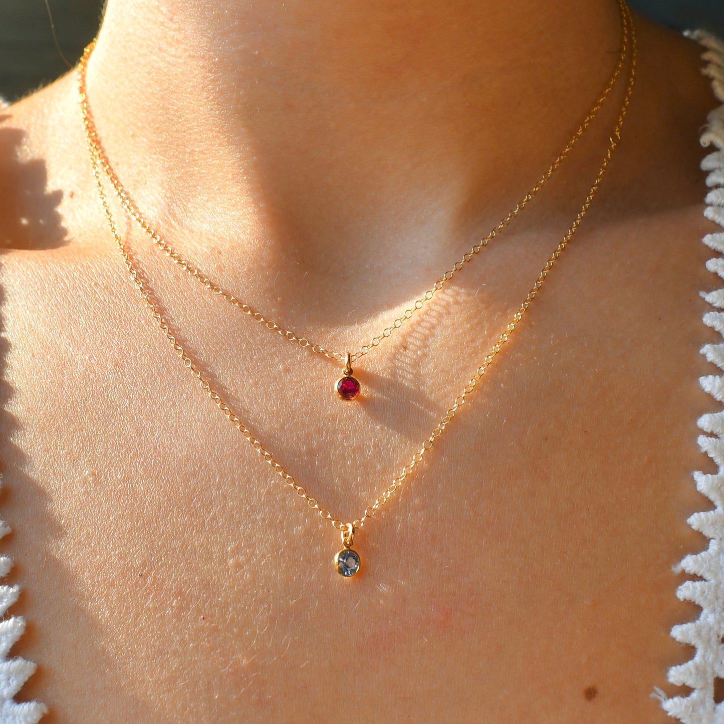 Round Birthstone Necklace