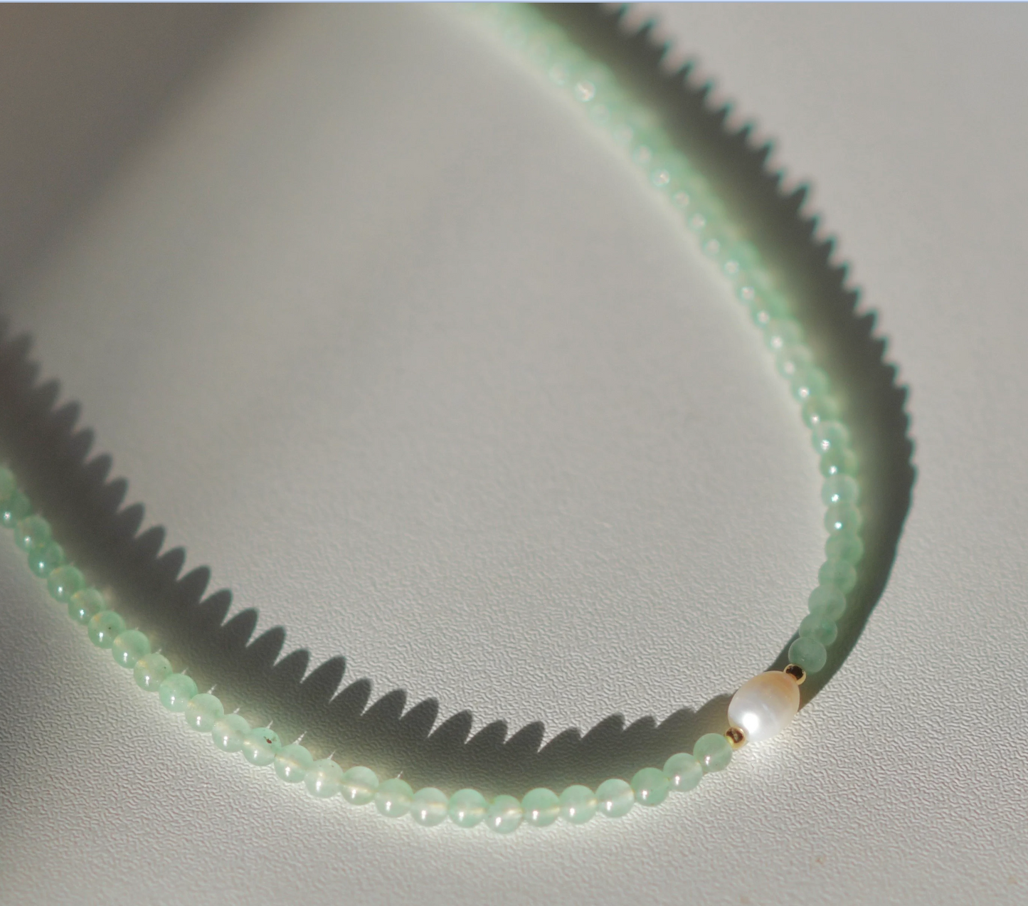 Pearl Accent Dainty Gemstone Beaded Necklace