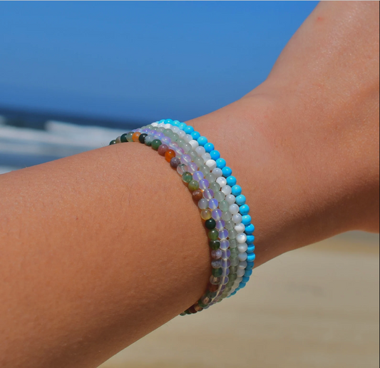 Dainty Beaded Gemstone Bracelet/Anklet