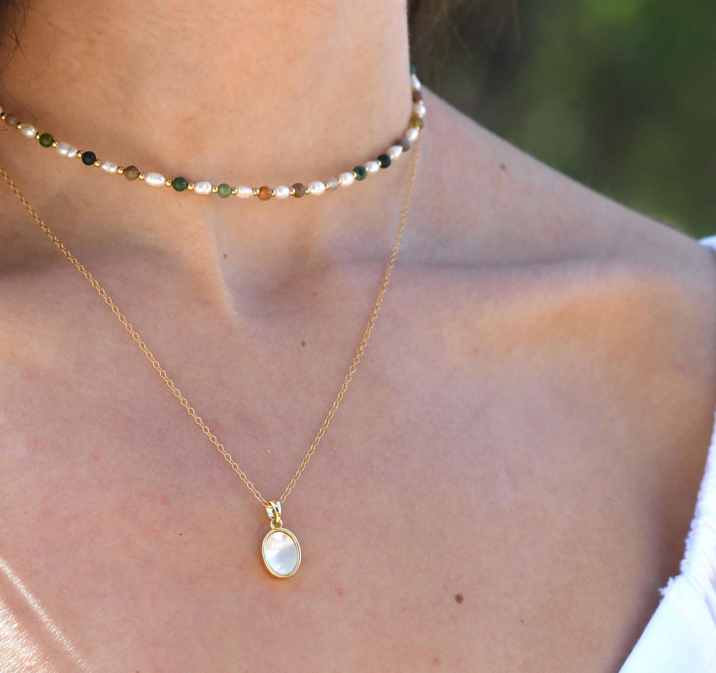 Oval Pearl Necklace