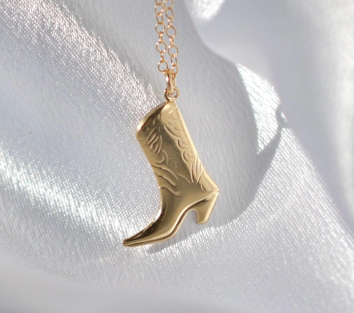 Cowboy Boot Gold Filled Necklace