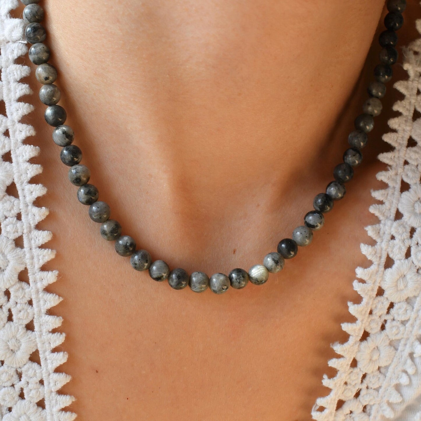 Black Labradorite Gemstone Necklace