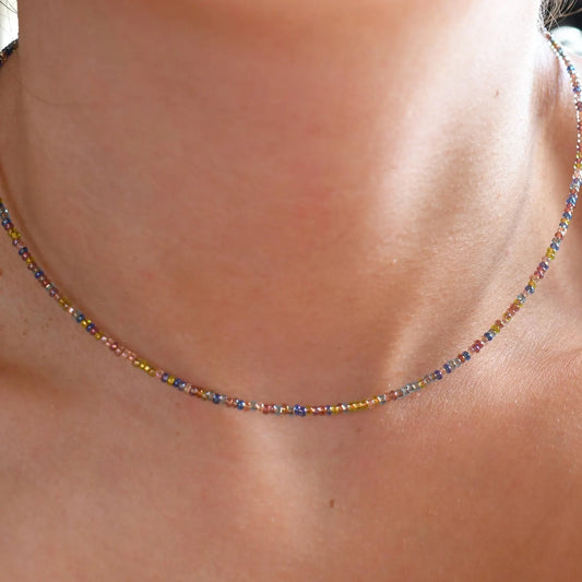 Geode Tiny Seed Bead Necklace