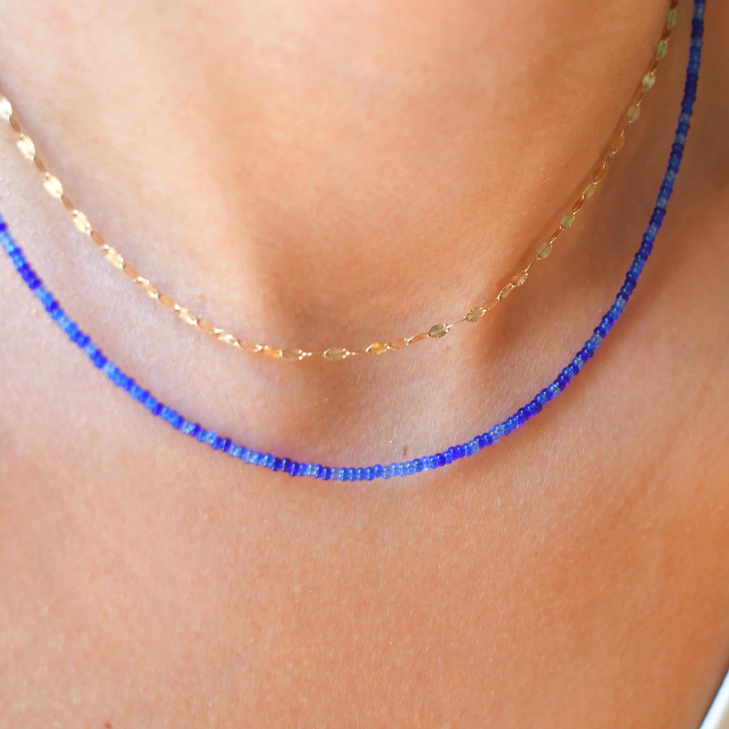 Blueberry Smoothie Tiny Seed Bead Necklace