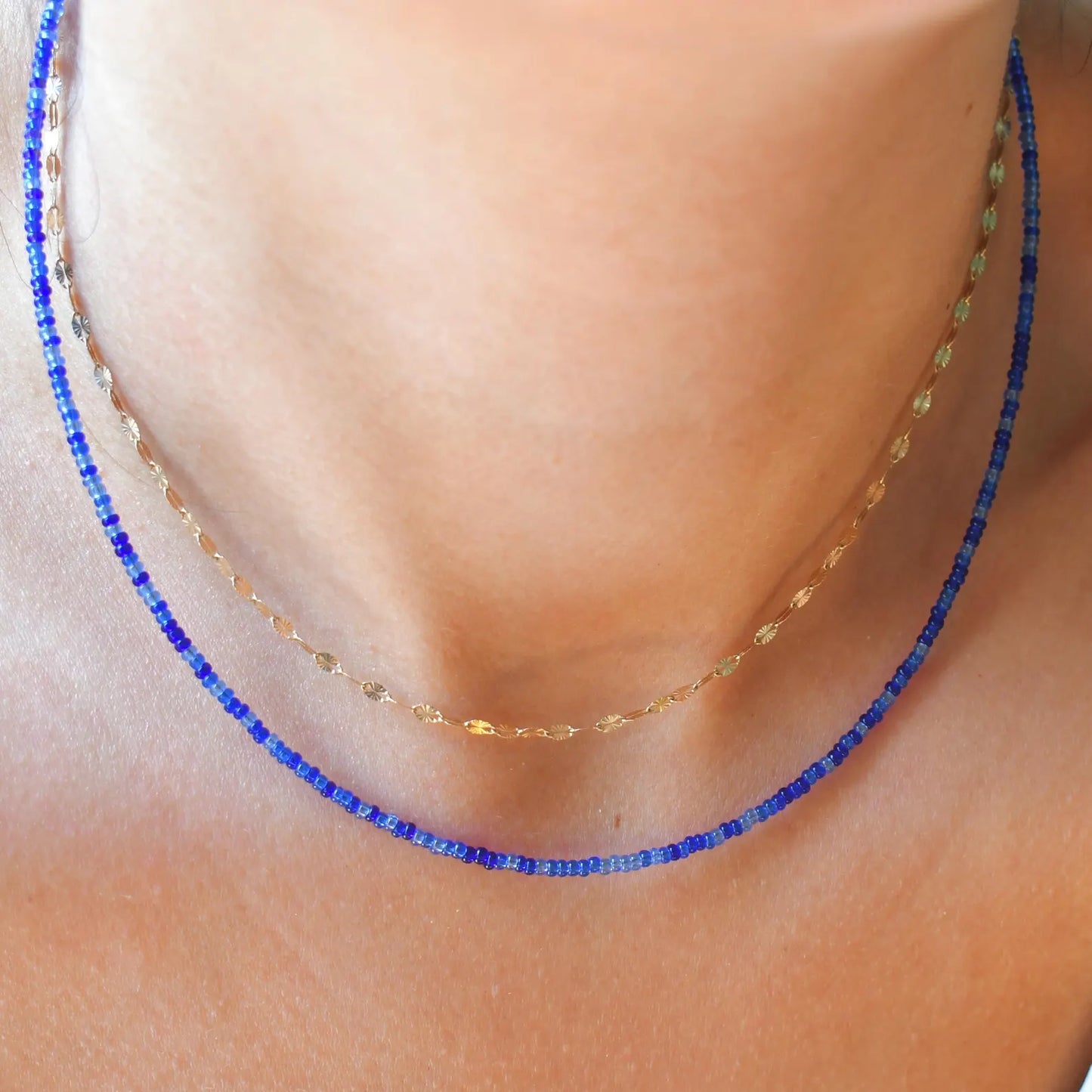 Blueberry Smoothie Tiny Seed Bead Necklace