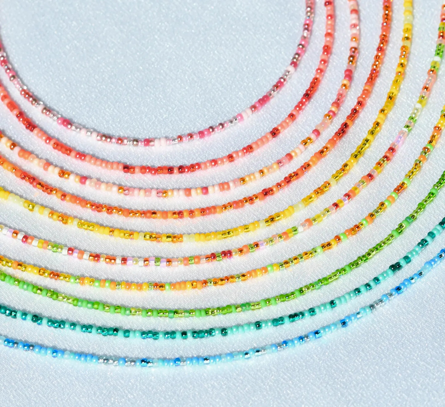 Ocean Waters Tiny Seed Bead Necklace