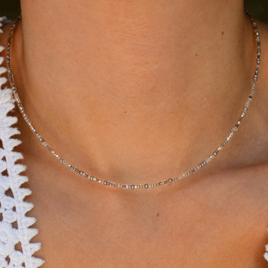 Sparkling Champagne Tiny Seed Bead Necklace